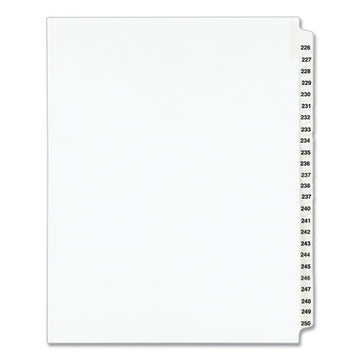 Avery® Preprinted Legal Exhibit Side Tab Index Dividers, Avery Style, 25-tab, 226 To 250, 11 X 8.5, White, 1 Set, (1339) freeshipping - TVN Wholesale